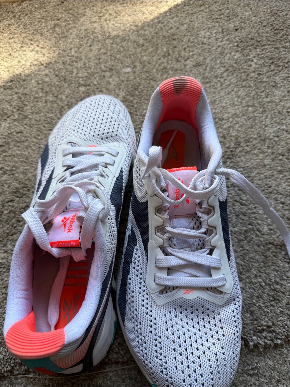 Reebok NanoX1  Women's White Navy & Coral Sneakers - Picture 6 of 6